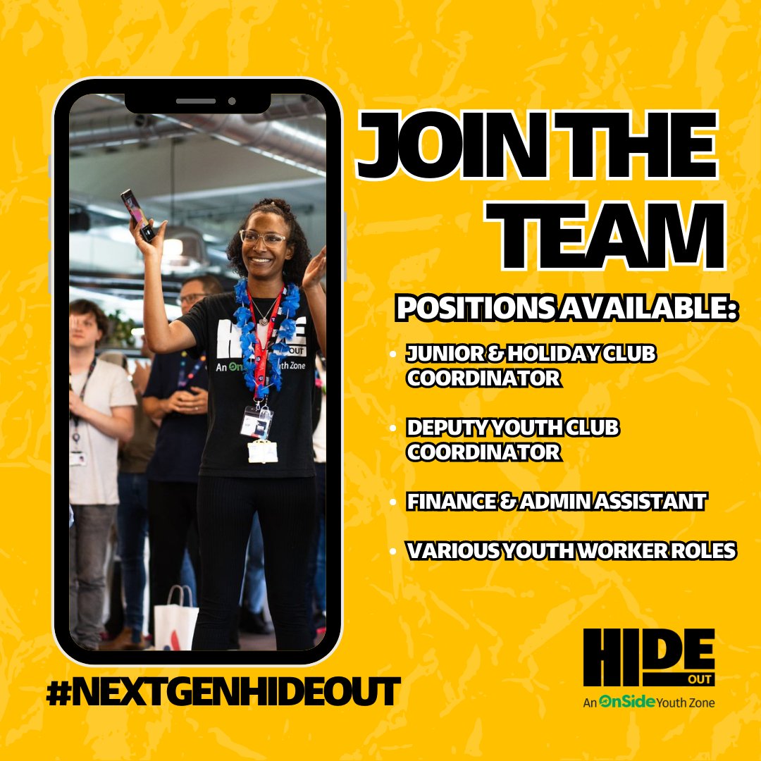 HideOut_YZ's tweet photo. #NEXTGENHIDEOUT π
We are continuing to grow & grow π- and we need you!
Thereβs never been a better time to join #TeamHideOut, so head over to our website now to find out more π
https://t.co/0lDoHLwl78
#ManchesterJobs #charityjobs https://t.co/1FC6DkLgd9