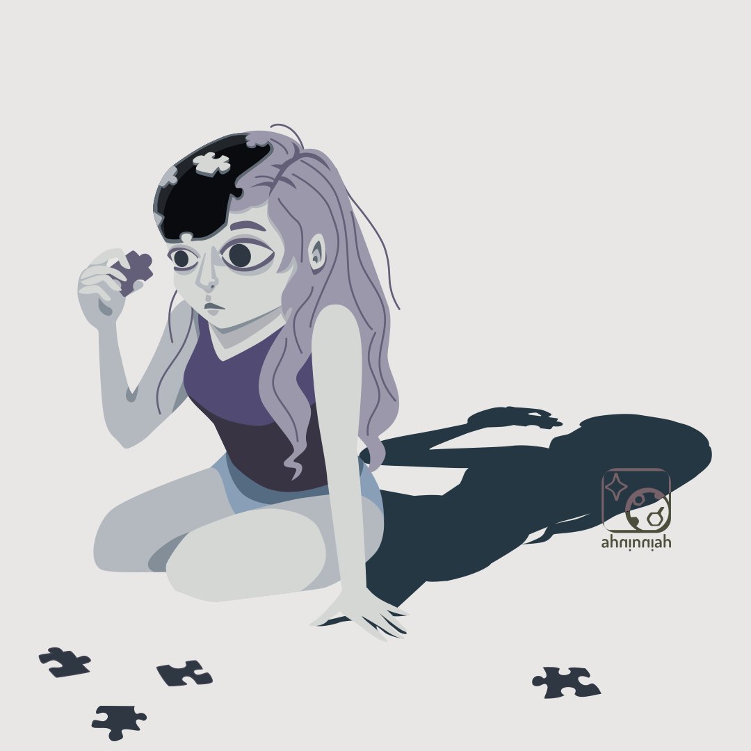 AhNinniah's tweet photo. The missing piece 🧩🧠🗝️
⠀
#puzzle #searchfortheself #lostidentity #conceptualillustration #contemporaryillustration #artwork #illustration #vector #inkscape https://t.co/sjbUzrBI2m
