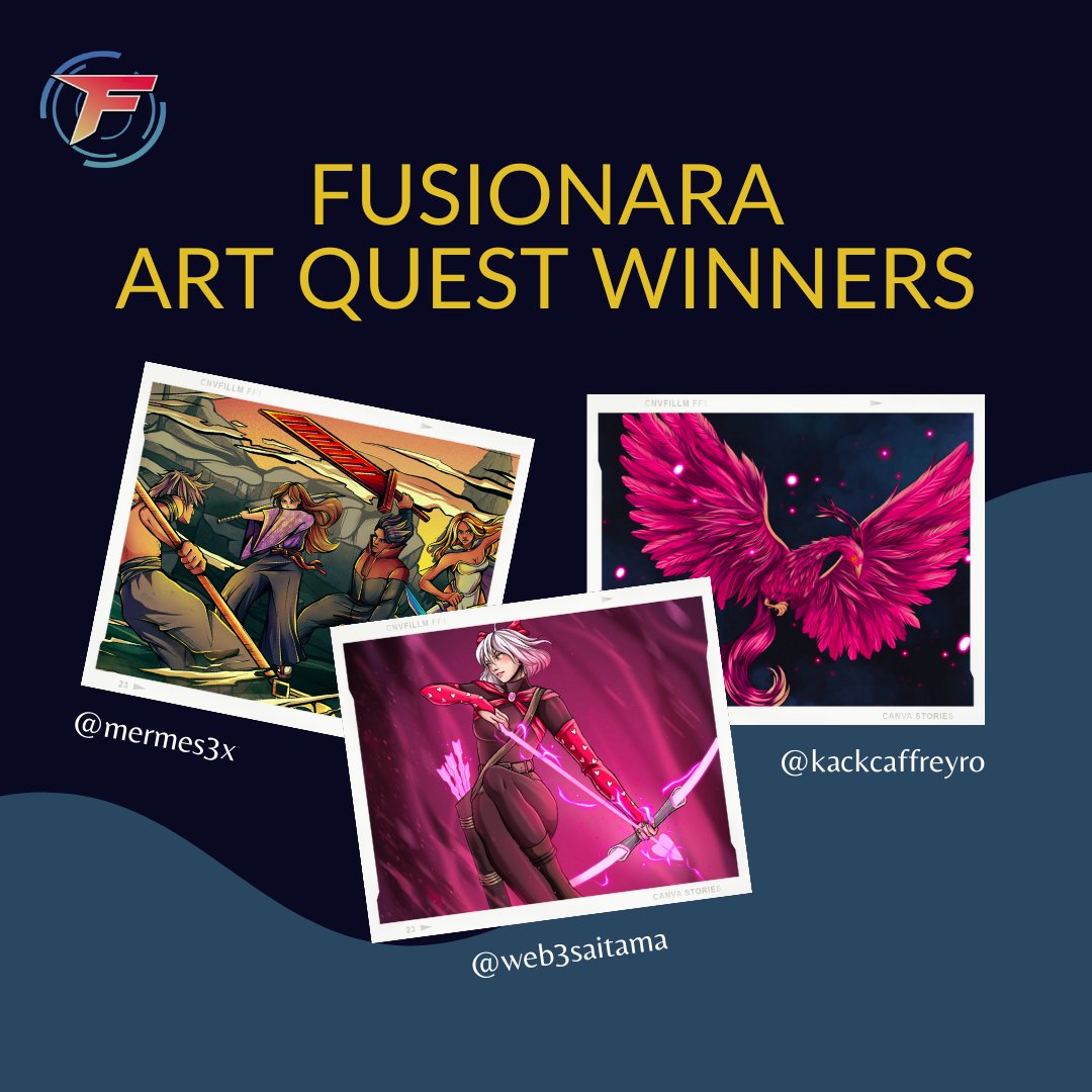 // 𝐔𝐧𝐯𝐞𝐢𝐥𝐢𝐧𝐠 𝐅𝐮𝐬𝐢𝐨𝐧𝐚𝐫𝐚’𝐬 𝐀𝐫𝐭 𝐂𝐡𝐚𝐦𝐩𝐢𝐨𝐧𝐬 🏆

Congratulations to our three winners:

<a href="/web3saitama/">Saitama</a> ($250)
<a href="/mermes3x/">Mermes</a> ($150)
<a href="/kackcaffreyro/">kackcaffrey</a> ($100)