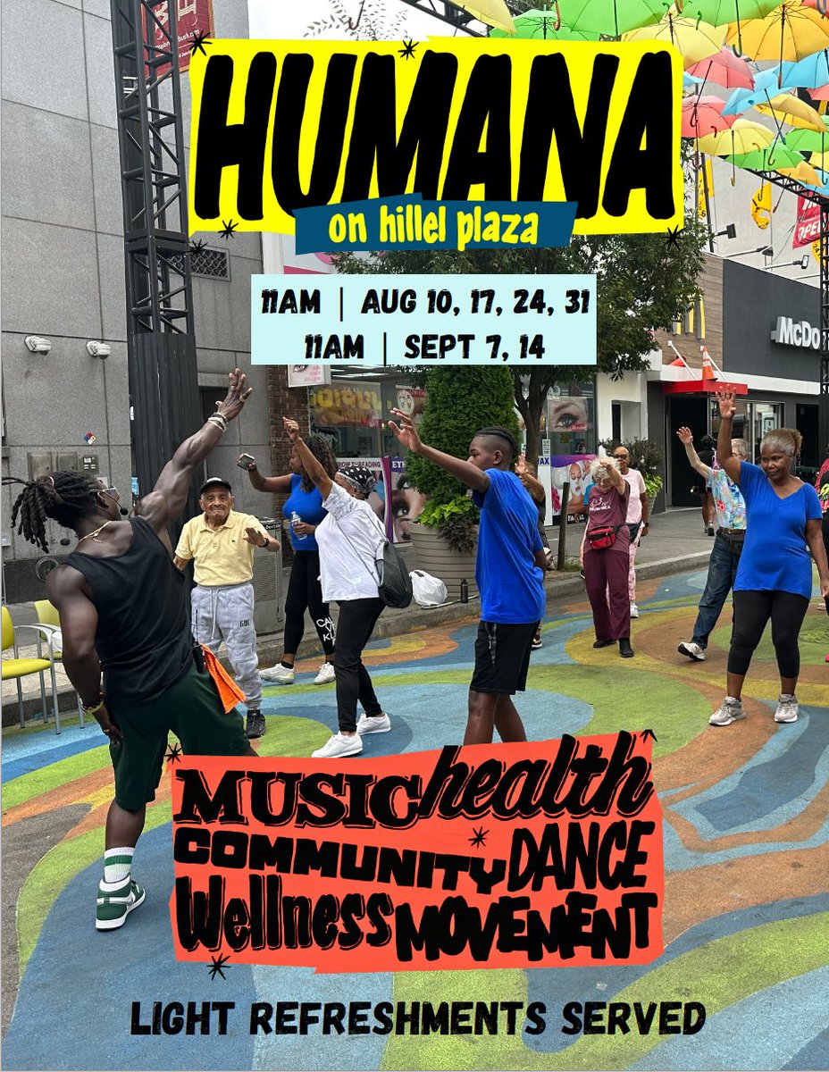 prospect_park's tweet photo. Join Humana on Hillel Plaza with @caribBEING every Thursday through September 14! Enjoy free movement classes ranging from line dancing, zumba and more. RSVP: https://t.co/h0zVpRcynB https://t.co/F9T4nl56oJ
