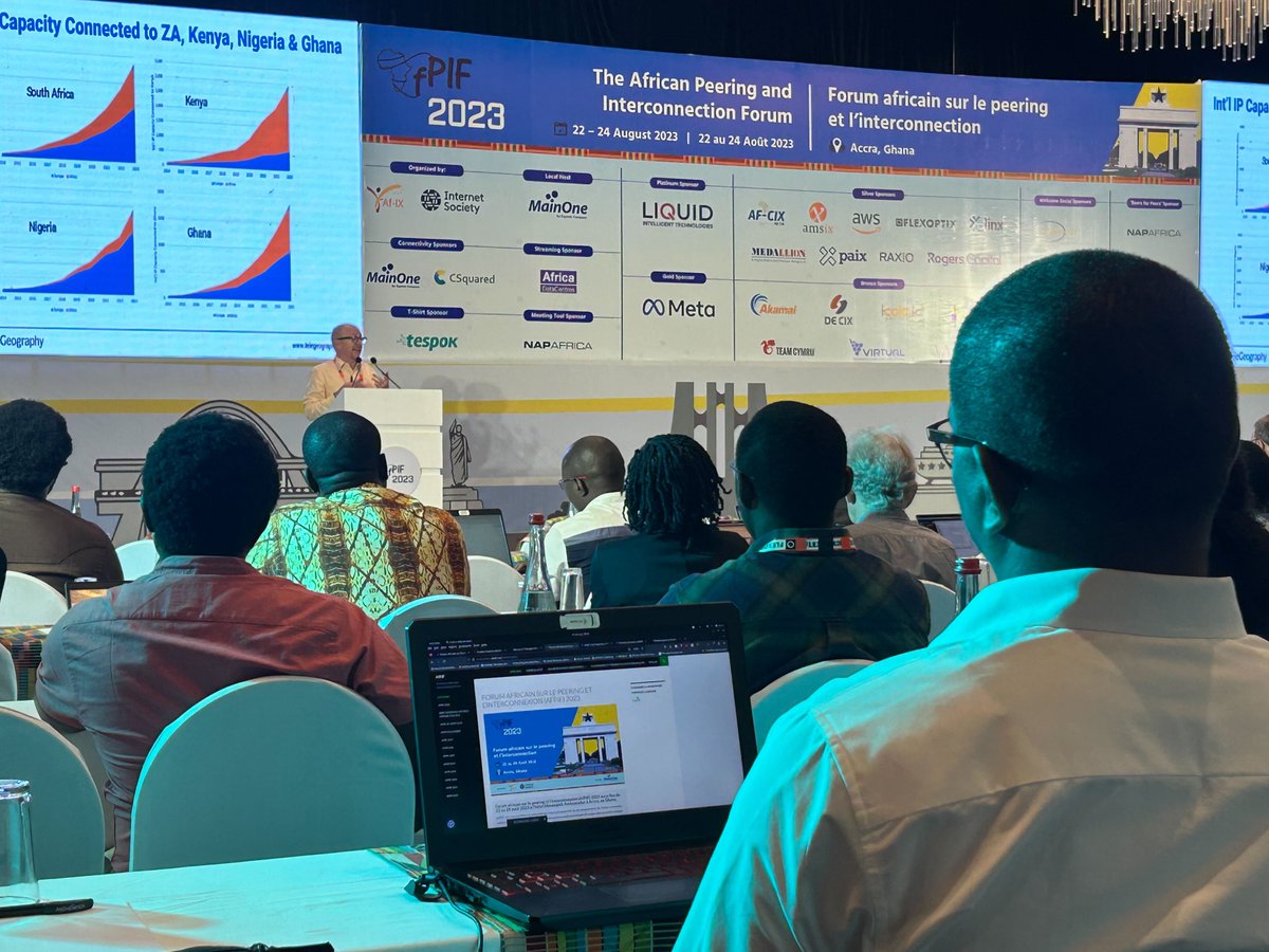 AfPIF (@afpif) on Twitter photo #AfPIF2023 is well on its way. Keynote presentation: the African Network Geography Update with Patrick Christian (Principal Analyst, TeleGeography). Follow this session remotely: livestream.com/internetsociet…
<a href="/Mainoneservice/">MainOne, Solutions by Equinix</a> #AfPIF2023 is well on its way. Keynote presentation: the African Network Geography Update with Patrick Christian (Principal Analyst, TeleGeography). Follow this session remotely: livestream.com/internetsociet…
<a href="/Mainoneservice/">MainOne, Solutions by Equinix</a>