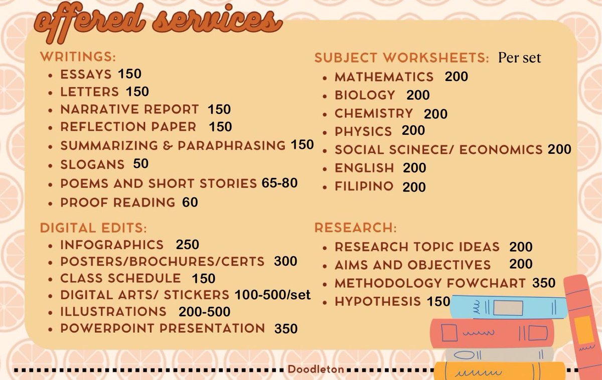 Doodle_Ton's tweet photo. 🌻ACADEMIC  COMMISSIONS ARE OPEN🌻

Welcome back to school!✨

For any inquiries kindly dm me🌻

Gcash is accepted^^ (Currency in PH Pesos) https://t.co/mVc888RpMB