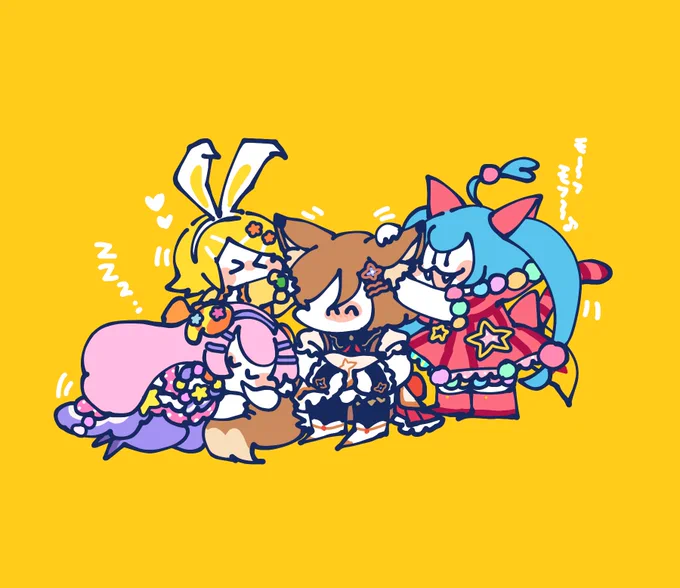 ふれあい動物園みたいなワンダショバチャシン達 #prsk_FA 
