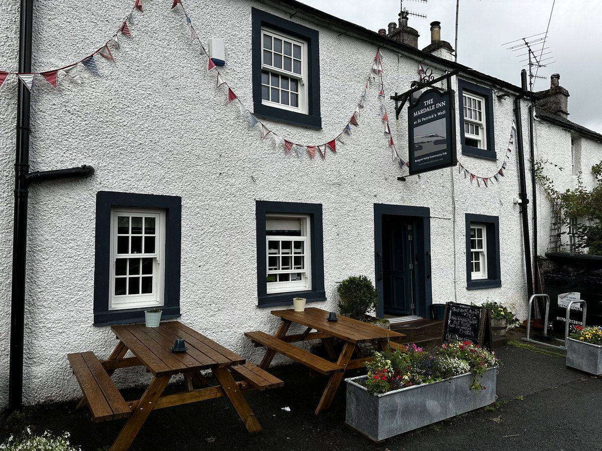holland_tom's tweet photo. We bid a fond farewell to @BvcpInn, which I think is the friendliest, most delightful pub I have ever stayed in. Community run, mattresses stuffed with Herdwick wool, conveniently located for Withnail’s phone box - what’s not to like? https://t.co/r4jAnGgz40