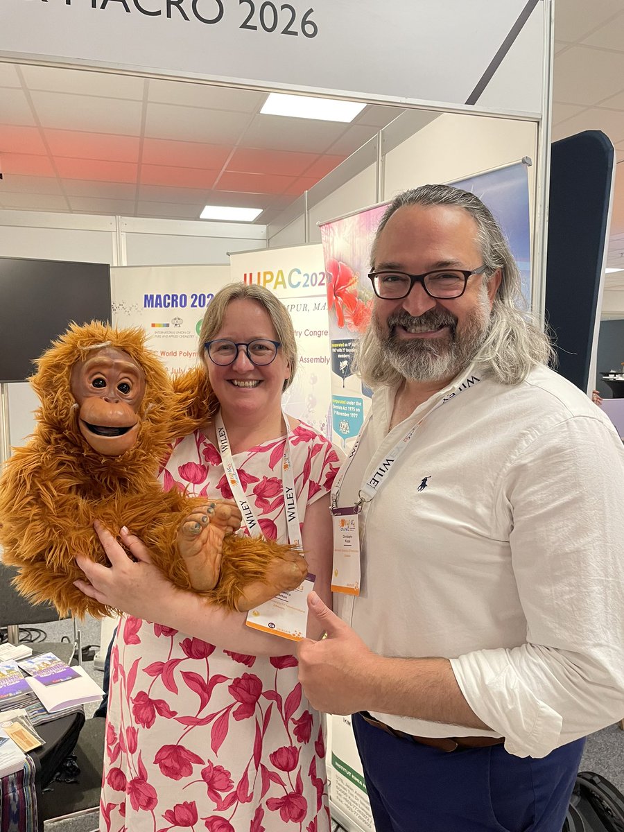 Already looking forward to @IUPAC 2025 World Chemistry Congress in Malaysia. @ChemMouse and I met their friendly spokes-orangutan @IUPAC2023 #iupacchains2023