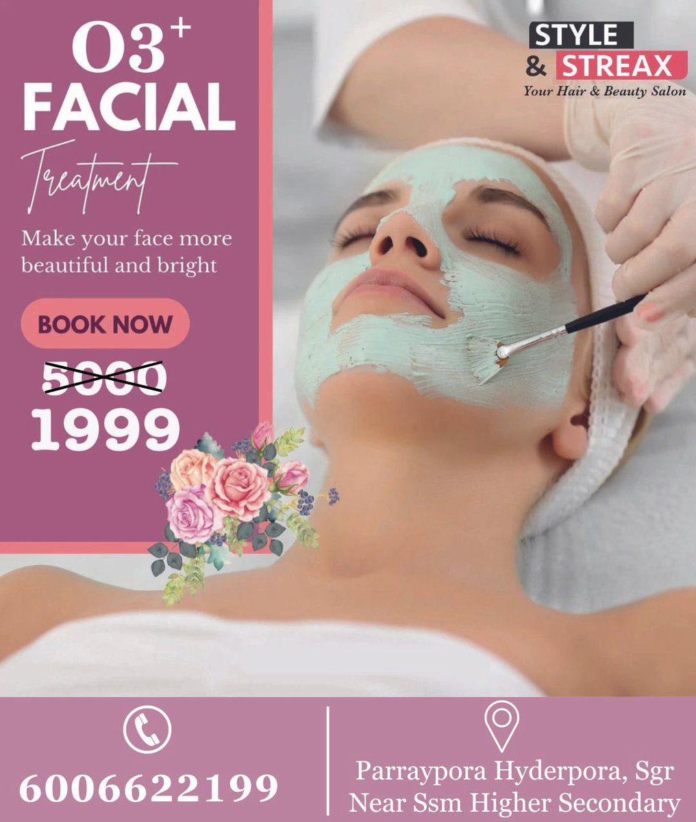 StyleAndStreaX's tweet photo. Book exclusive O3+ Facial offer 💄 

Don't miss out on this amazing deal!

Book now and let our experienced staff work their magic on you.

📞 / WhatsApp: 6006622199
📍Parraypora | Hyderpora | Baghat Srinagar https://t.co/A8oyVpbUqM