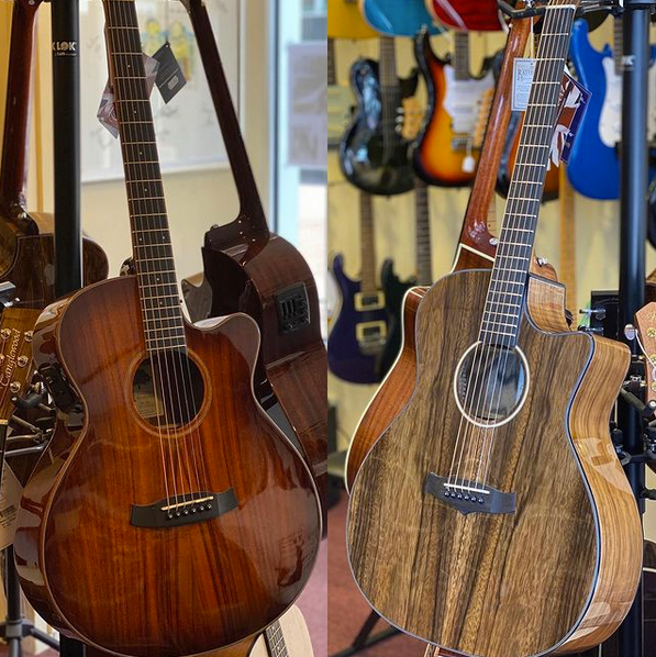 A double dose of beautiful exotic wood finishes! Which one is your favourite? Tanglewood TW4 KOA (left) Tanglewood TVC XP (right) 📸 muziekhandel_keesvwilligen