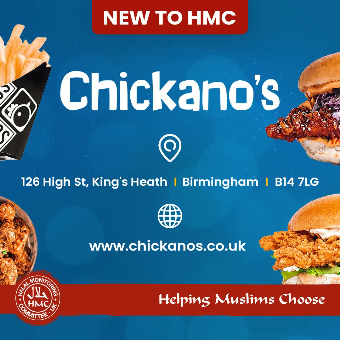 HMC_UK's tweet photo. Newly HMC Certified! ππ Chickanos Birmingham invites you to savour seriously good burgers, mouthwatering grilled butterfly chicken, and more. Explore their delicious menu today! #HMCcertified #BirminghamEats https://t.co/EkArrhRG42