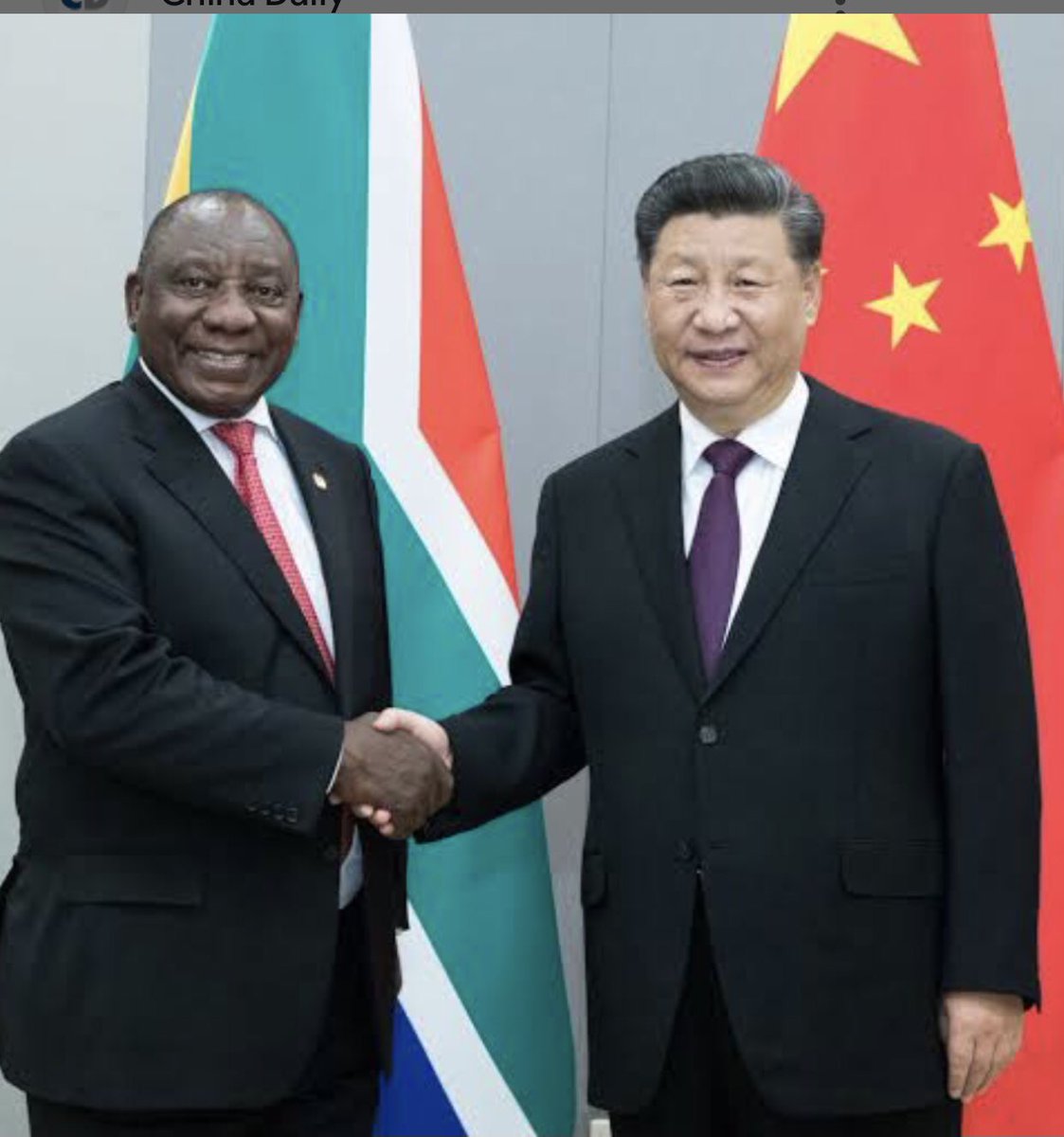 Powerful words of the President of China, Xi Jinping, 
“ South Africa under the leadership of the brilliant Cyril Ramaphosa is a serious  player in the world” 
Let’s not get into what this implies about Jacob Zuma 😉😉

#BRICSSummit2023 🇧🇷🇷🇺🇮🇳🇨🇳🇿🇦
#BetterAfricaBetterWorld 🌍