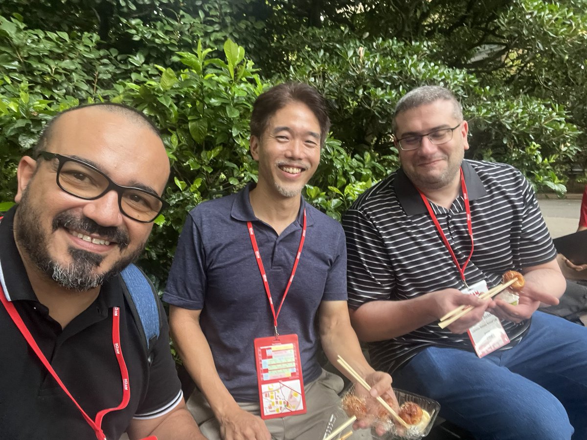 HatemLtaief's tweet photo. Enjoying Takoyaki 🐙 with @rioyokota and Wajih Boukaram! 

#ICIAM23 @KAUST_ECRC @KAUST_Alumni https://t.co/VDDoFt2Iq6