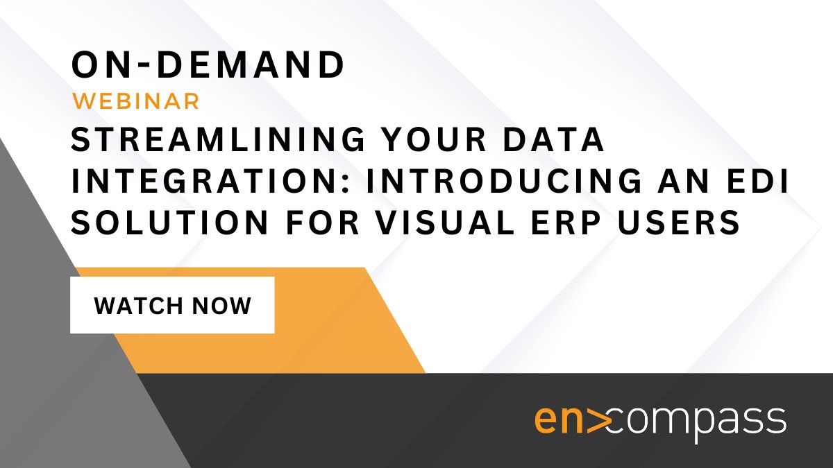 ESI_ERP's tweet image. 📢 Missed our on-demand webinar? No worries! Whether you're an established business or a growing enterprise, this webinar has something to offer to everyone! 🔗 Watch Now: bit.ly/3OBtnbm #Webinar #EDI #VisualERP #DataIntegration #encompasssolutions