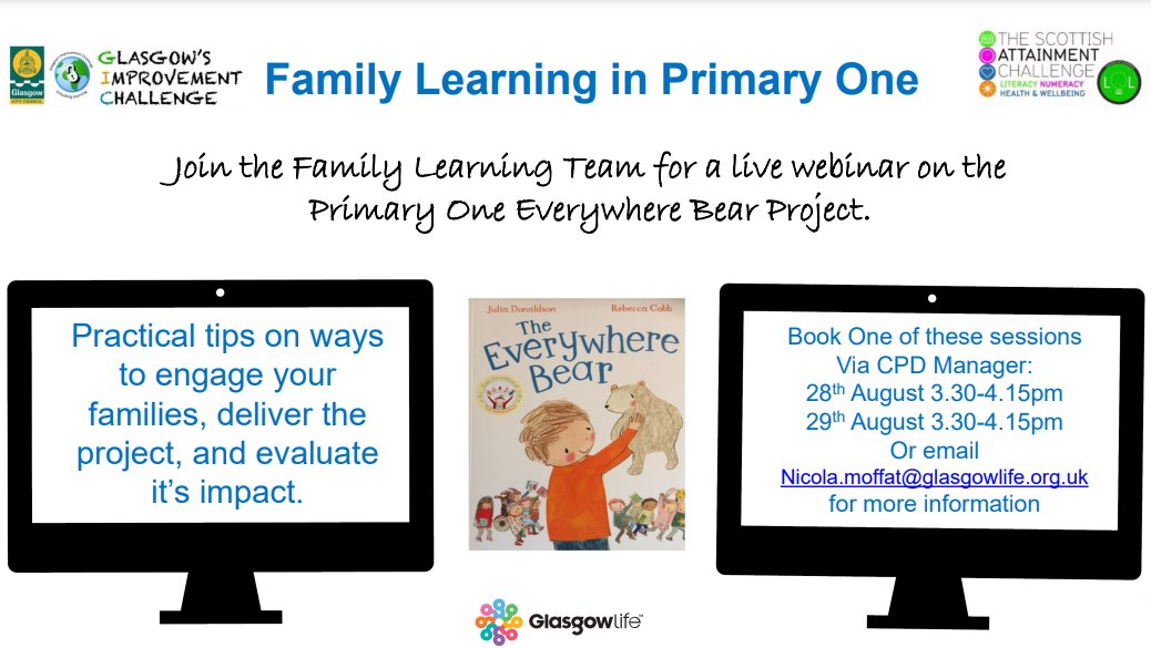 Glasgow Family Learning Team (@fltglasgow) on Twitter photo Are you thinking about how to engage with your new Primary One families? Join us online to share ideas and hear how to introduce our 'Everywhere Bear' Project to your families. #familylearning #becauseofcld <a href="/GIC_Glasgow/">Glasgow's Improvement Challenge</a> Are you thinking about how to engage with your new Primary One families? Join us online to share ideas and hear how to introduce our 'Everywhere Bear' Project to your families. #familylearning #becauseofcld <a href="/GIC_Glasgow/">Glasgow's Improvement Challenge</a>