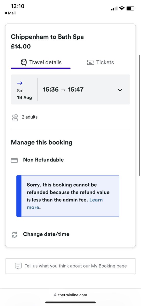 meganfj's tweet photo. @thetrainline just want to understand how the admin fee is over £14 when I booked this myself online and didn’t speak to anyone?

Train was cancelled and can’t even get a refund bcos of an “admin fee” when I did all the admin lol what a joke https://t.co/ULHcOdzJHW