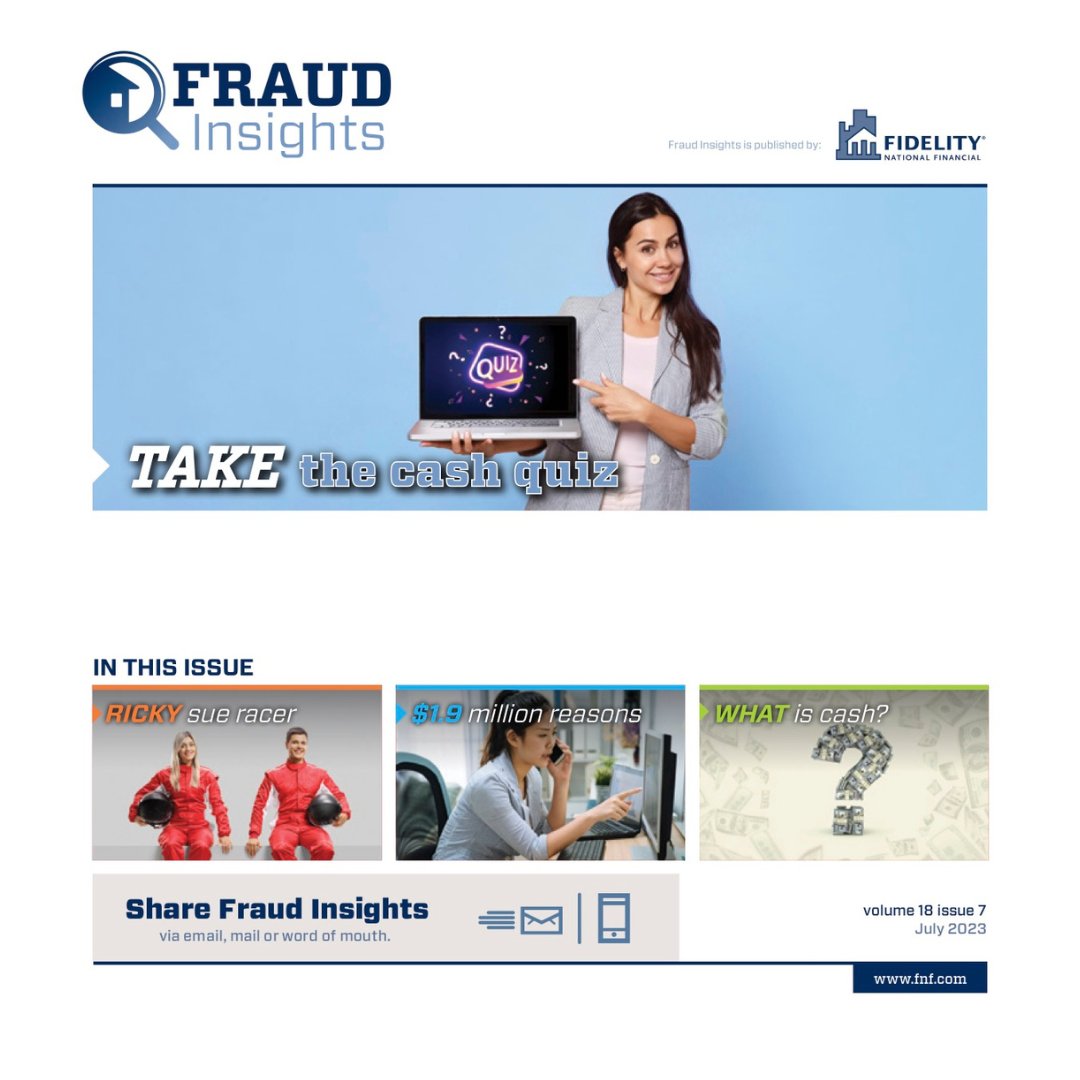 Here are at least $1.9 million reasons to take these fraud insights to the bank. Protect your clients!

Read the latest issue of Fraud Insights: bit.ly/47uI73t

#realtor #realestate #fraud #wirefraud