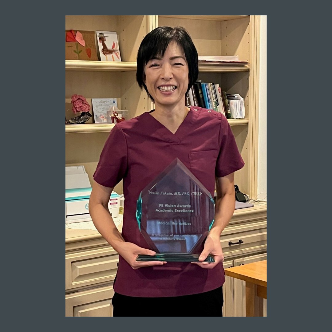 BCMDeptMedicine's tweet photo. Dr. Yuriko Fukuta was awarded the Common Spirit Health (@commonspirit) Physician Enterprise Academic Excellence Award. Congratulations, Dr. Fukuta! 🎉 @YurikoFukuta https://t.co/I0v0KSZs7Y