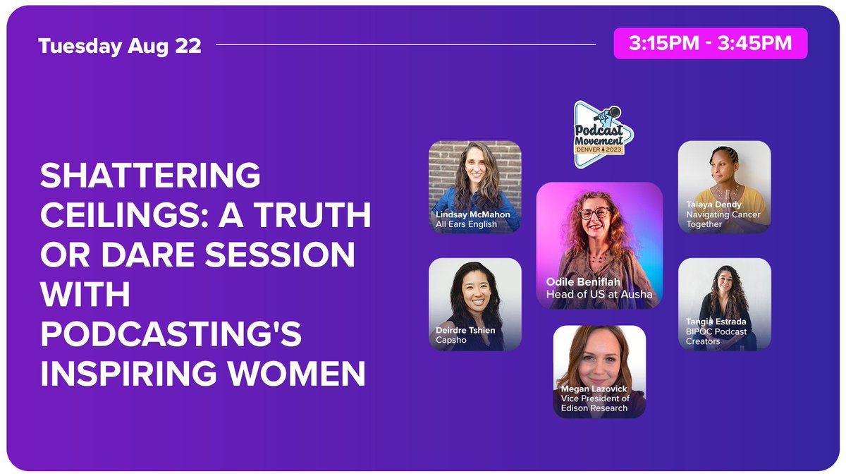 Ausha | Boost Your Podcast Game ๐ (@ausha_en) on Twitter photo Wanna play truth or dare?
Shattering Ceilings: A Truth or Dare Session with Podcasting's Inspiring Women!
Moderated by Ausha's Head of U.S., <a href="/obeniflah/">Odile Beniflah</a>, join the discussion with leading women in podcasting as they address gender inequality hurdles. This session, a call for Wanna play truth or dare?
Shattering Ceilings: A Truth or Dare Session with Podcasting's Inspiring Women!
Moderated by Ausha's Head of U.S., <a href="/obeniflah/">Odile Beniflah</a>, join the discussion with leading women in podcasting as they address gender inequality hurdles. This session, a call for