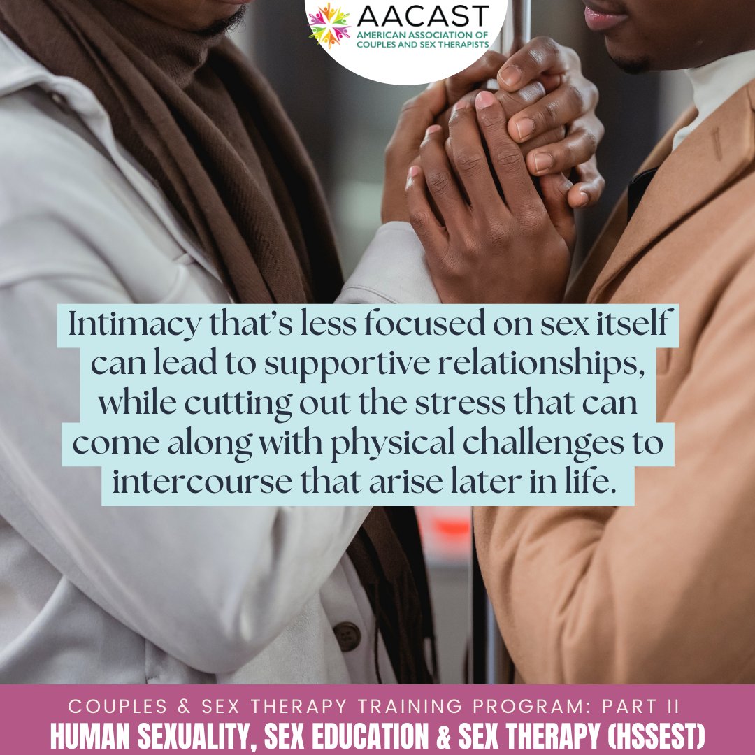 AACAST_IACT's tweet photo. Reinventing your approach to intimacy in middle age may feel intimidating. In this week's lecture gain valuable insights and steps on "Sexual Medicine and Aging" and how you can apply it to your therapy practice.
https://t.co/VedYTD3J1n
 #sextherapytraining https://t.co/7Ei8ZyY31f