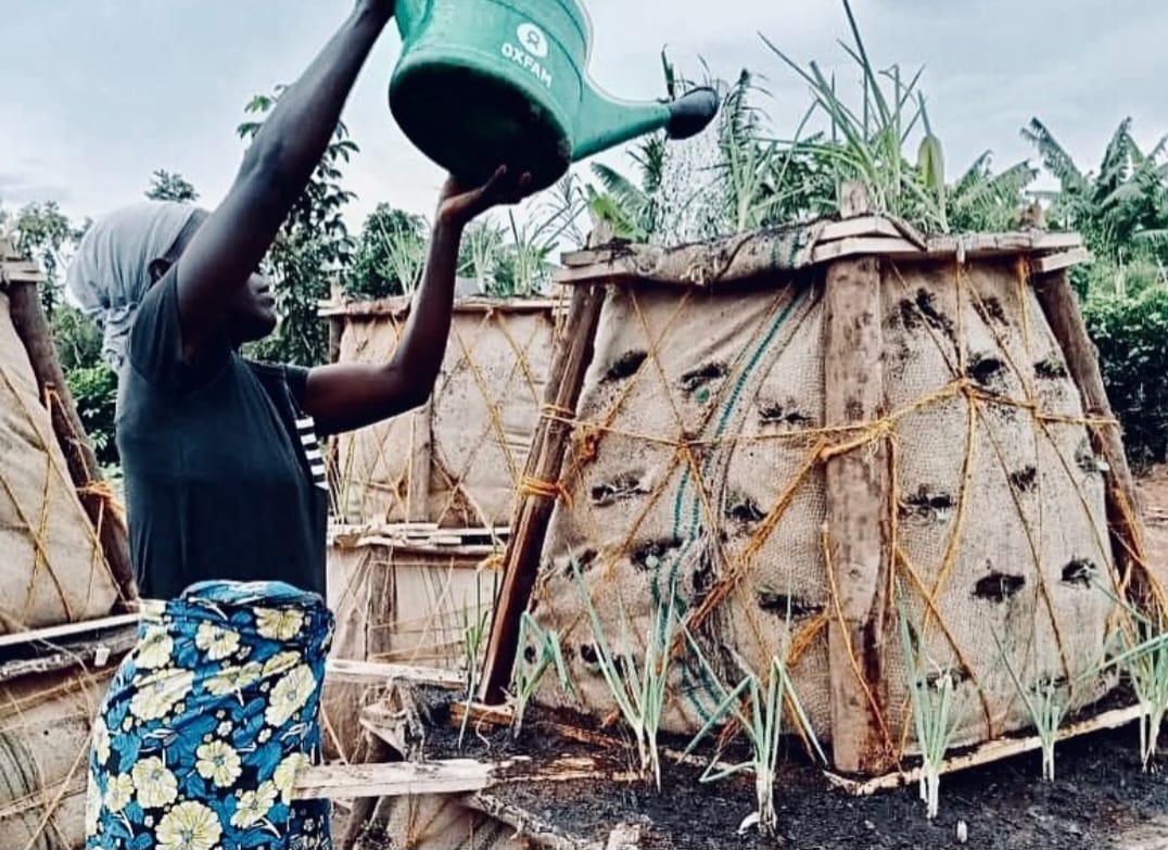 VMG_ug's tweet photo. How might we improve nutritional outcomes and alleviate food insecurity for refugee communities? For VMG, the answer lies in low cost communal vertical gardens. Together with design fellows from @designwithoutborders, the team created and installed 20 gardens in 2 refugee camps. https://t.co/S8LtduTMct