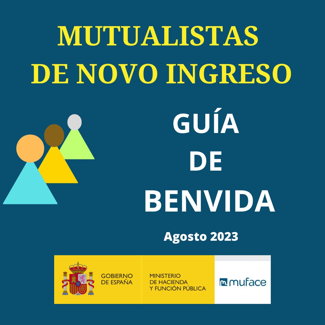 MUTUALISTAS DE NUEVO INGRESO 2023
Docentes de enseñanza no universitaria

📅Cuando seáis nombrados
📌Recibiréis un 📩de MUFACE
💻Entonces, elegid entidad sanitaria y
👩‍👩‍👧Dad de alta a vuestros beneficiarios

👀Leed nuestra guía muface.es/muface_Home/Nu…