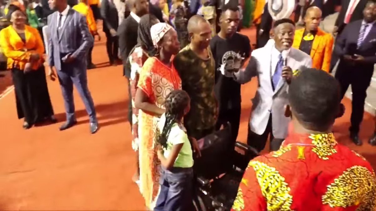 This man is an aircraft engineer in the Nigerian Air Force, but for some months now he has been diagnosed with tuberculosis of the spinal cord, thereby totally paralyzing him and condemning him to a wheelchair.

As the prayers were on for fire, unction &amp; mantles, as this is a