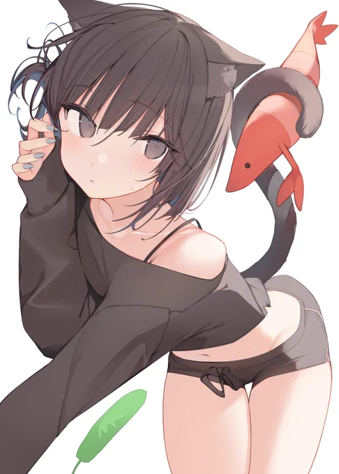 インナーカラーちゃんには猫耳としっぽがよく似合う…… 
