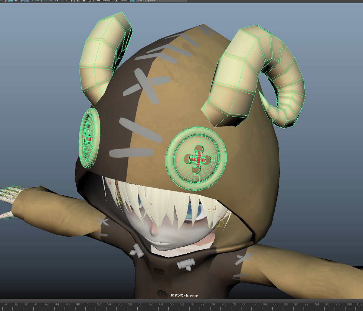 drmu_music3d's tweet photo. Unreal Engineでホラゲ制作☔️👻
キャラクターデザイン修正中!!!!
ヤギの角とボタンの目が付いた
可愛いパーカーの主人公です
#ゲーム制作 #insidegames
#UE5 #HorrorGames #indiehorror #ActionAdventure https://t.co/xMgR4KeuEG