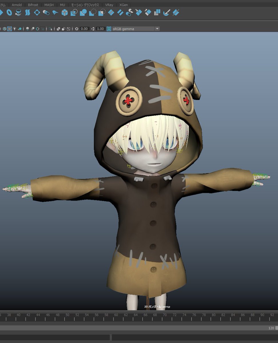 drmu_music3d's tweet photo. Unreal Engineでホラゲ制作☔️👻
キャラクターデザイン修正中!!!!
ヤギの角とボタンの目が付いた
可愛いパーカーの主人公です
#ゲーム制作 #insidegames
#UE5 #HorrorGames #indiehorror #ActionAdventure https://t.co/xMgR4KeuEG