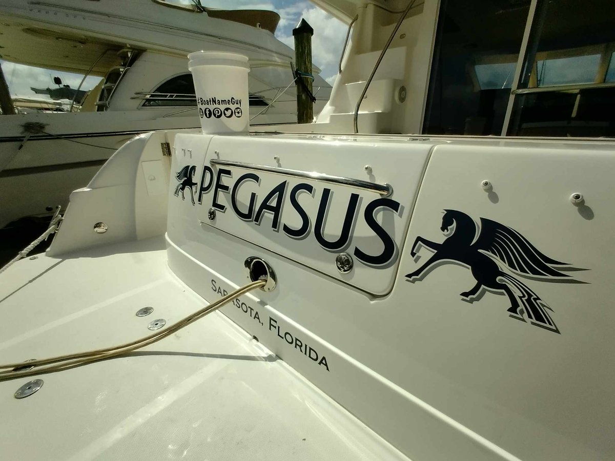 boat_name's tweet photo. New #BoatName #Pegasus #PortingOut of #SarasotaFLorida on a #Majestic 2007 #SeaRay 440 #SedanBridge #Yacht
The #Captains own a #horseranch. The Pegasus represents #courage, #strength, #loyalty, and #bravery.
By the #BoatNameGuy https://t.co/htaRN1sUaY