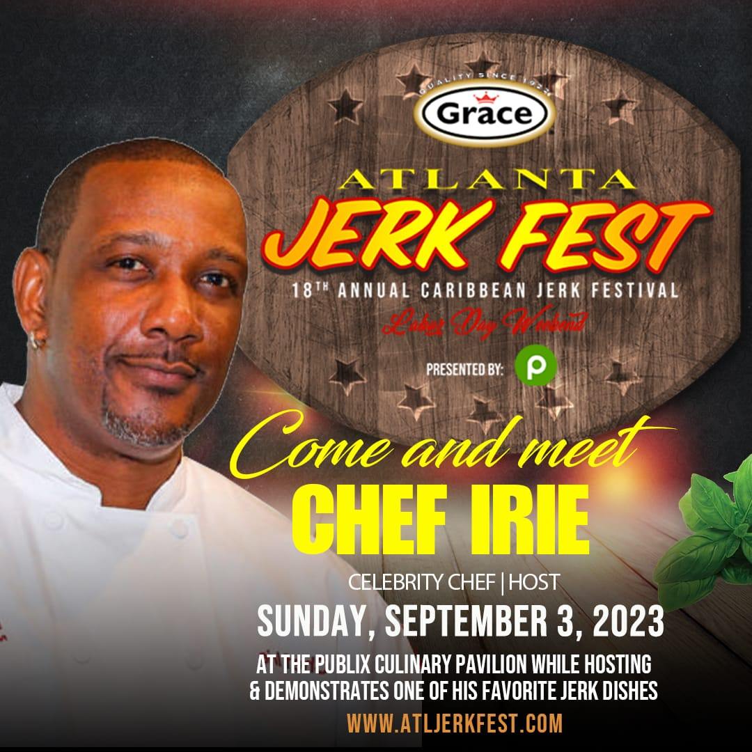 ChefIrie's tweet photo. Atlanta peeps. If you're gonna be in town Sunday September 3rd, come vibe with us under the culinary tent and check out the rest of the festival. #gracejerk #jerkfestival #publix #Atljerkfestival #foodandculture #gracefoods #chefirie https://t.co/RFWIOLvnnn