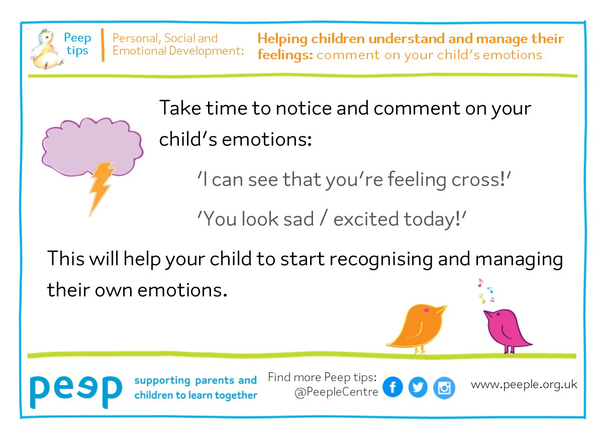 Young children don’t always have the words or understanding to say what they are thinking or feeling, so they communicate through actions or behaviour. Connecting by talking & listening with them as often as we can - including about feelings and emotions - is so important. #PSED