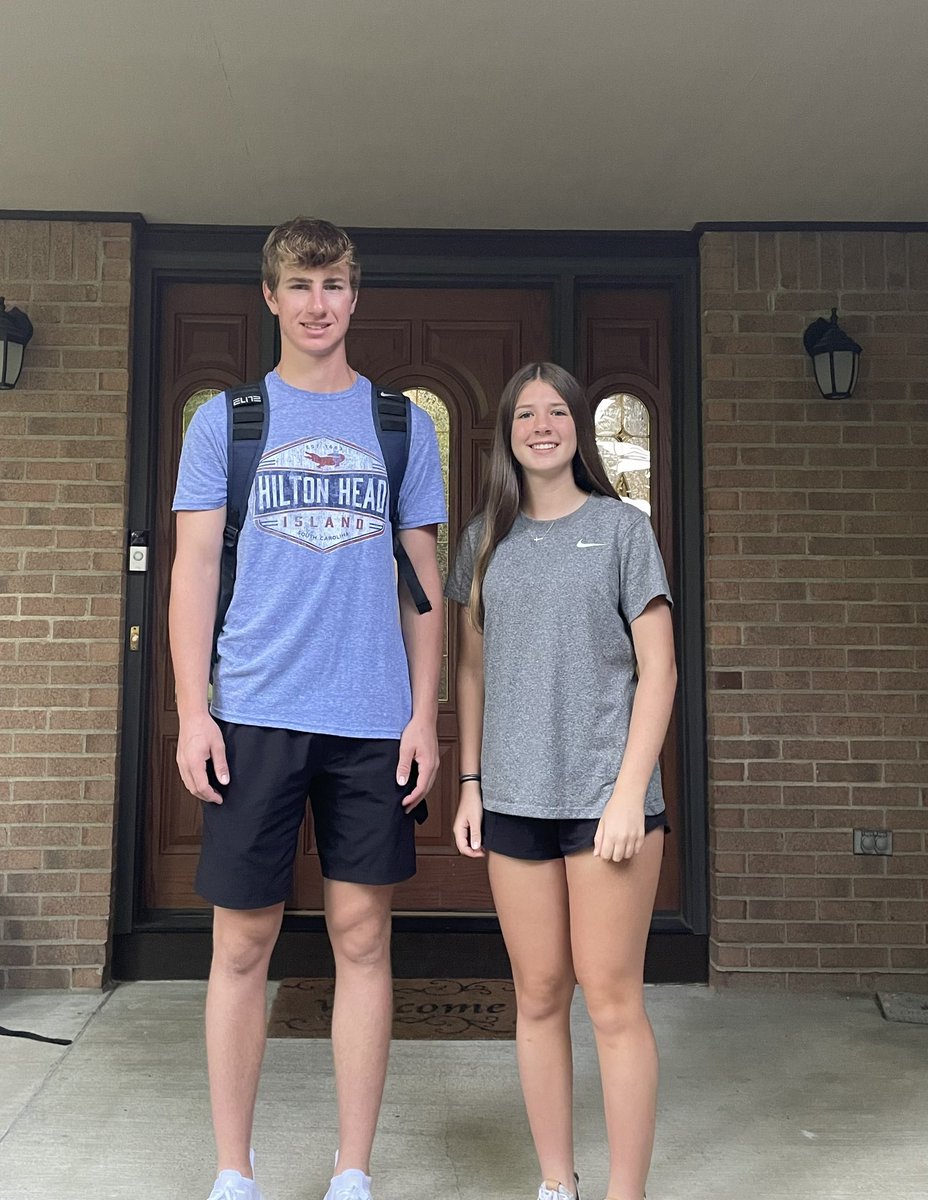 sebgridlock's tweet photo. First day for Connor (Senior) and Kate (Frosh). Both heading to @DavidsonHS! #HCSD1. https://t.co/qnyHAEy3Dd