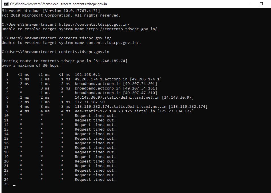 Grandmarkca's tweet photo. @IncomeTaxIndia @nsitharamanoffc We have shared screenshots &amp; traceroute report on above mentioned email. Still waiting for the solution. https://t.co/bTZiDmUgPF