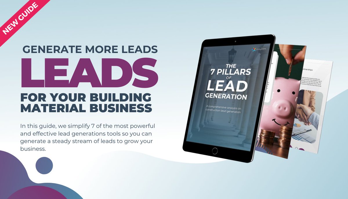 insynthltd's tweet image. Lead generation is a powerful tool for building material businesses, however very complex. In this guide, we simplify 7 of the most powerful tools so you can generate a steady stream of leads to grow your business.

Get your copy below!
bit.ly/45aLLNY