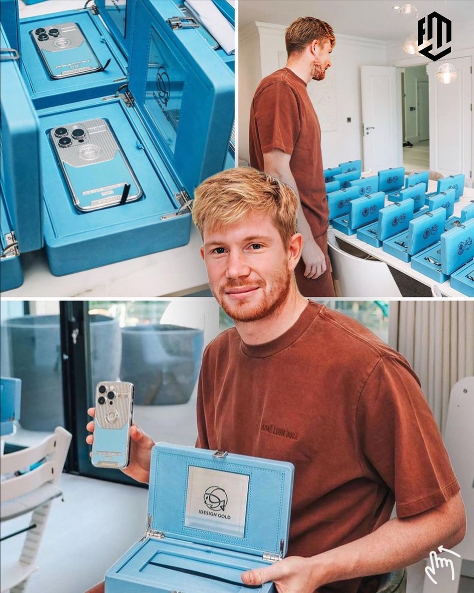 Before lifting the Champions League trophy, KDB promised his teammates bespoke platinum iPhones. Following City's treble season? 

He kept his word! Gifting 26 phones at £5,000 each, totaling £130,000! Class on and off the pitch. 🙌