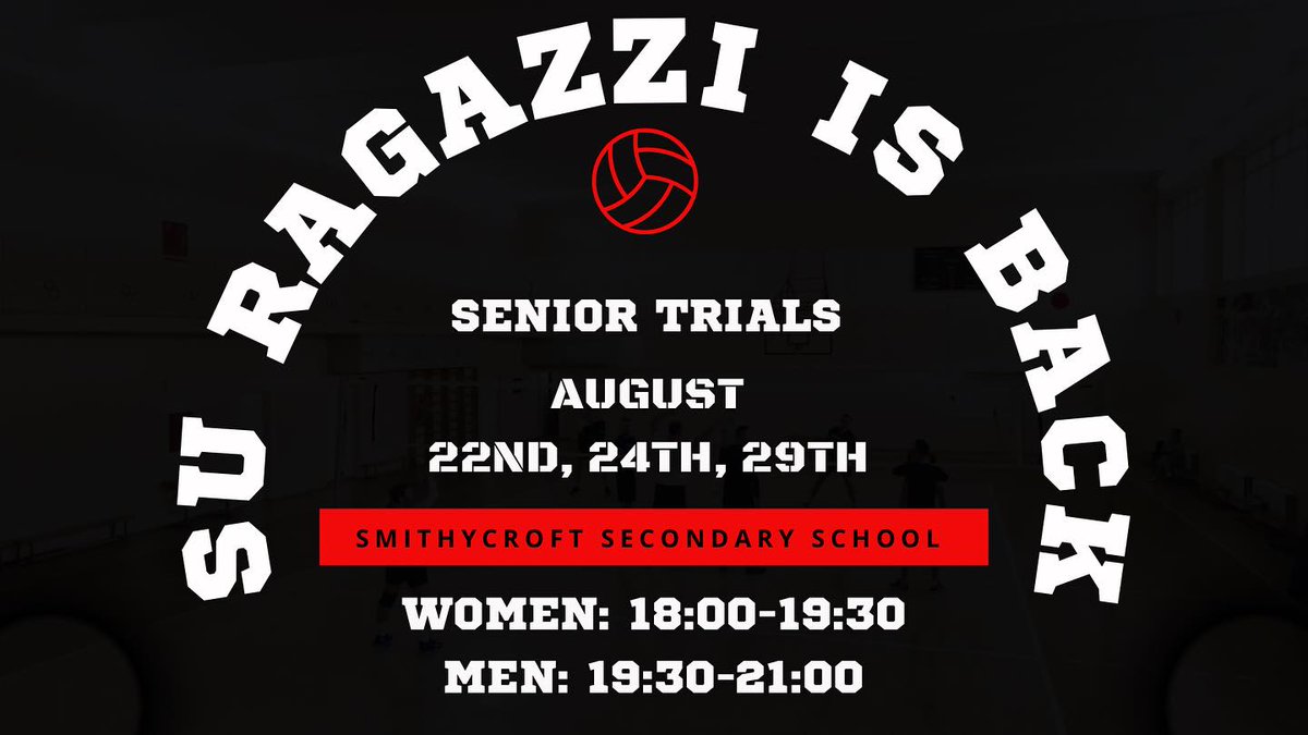 🥳We are back!! 👟Training kicks off tonight with season 2023/34 trials for all mens and women teams. Come along to Smithycroft High School and show us your skills 🏐