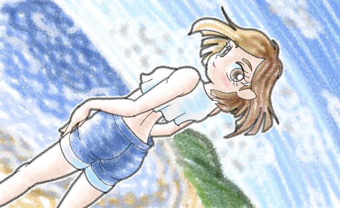 もうすぐ夏も終わりだねみたいな感じ過去絵#イラスト #オリジナル #CLIPSTUDIOPAINT 