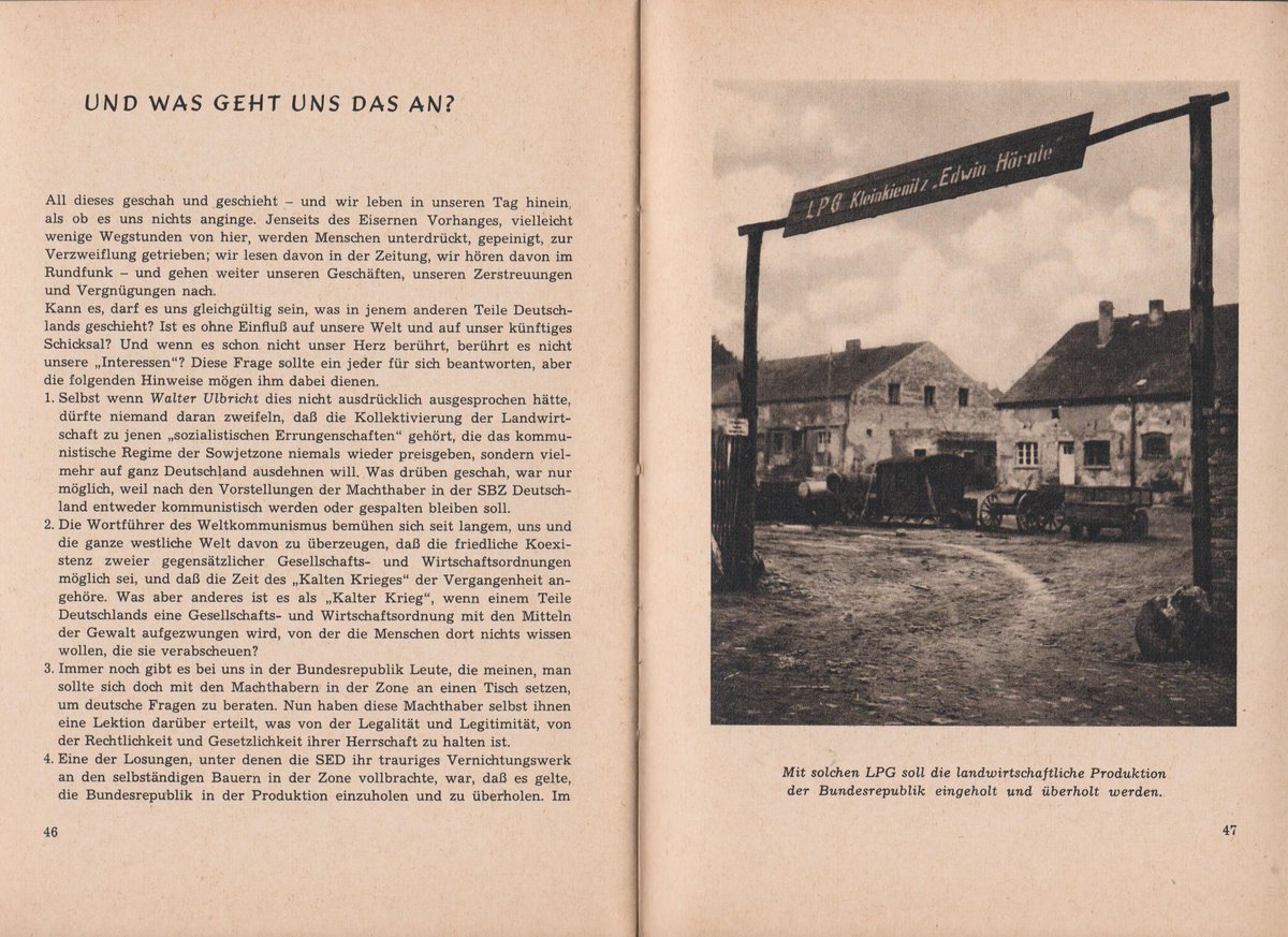 From a 1960 West German government booklet on the collectivisation of agriculture in the GDR.