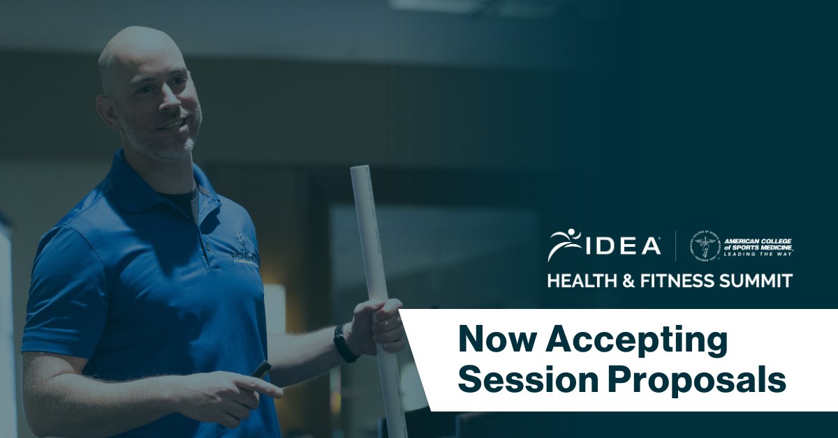 Now accepting session proposals for the 2024 IDEA &amp; ACSM Health &amp; Fitness Summit!

Submit for the opportunity to present at this reimagined, exciting new conference, February 22-25 in Chicago.

Deadline: TOMORROW, 8/23, noon PST
brnw.ch/21wBSbn