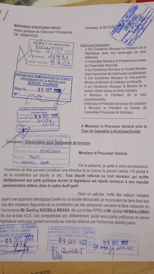 🇨🇩Ça sent l'odeur de la fin du Gouverneur de la ville de Kinshasa @NgobilaM . Reste à voir si la dynamique #Gentiny_NGOBILA serait-elle en mesure de le délivrer. l'Assemblée Provinciale de Kinshasa est contournée, c'est la cour constitutionnelle qui va statuer.
À suivre 👇
