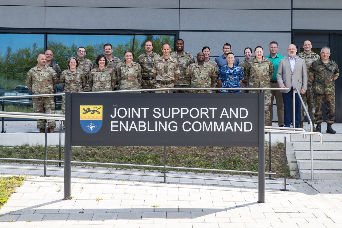 JsecNato's tweet photo. Delighted to welcome the 🇺🇸 @usairforce Advanced Logistics Readiness Officer Course (#ALROC) in #Wilhelmsburgbarracks in 🇩🇪#Ulm.

The agenda of the day included the role of #JSEC in #NATO, logistical challenges and how we coordinate with @US_EUCOM &amp; @21stTSC. 

#StrongerTogether https://t.co/E6K9ImtJqz