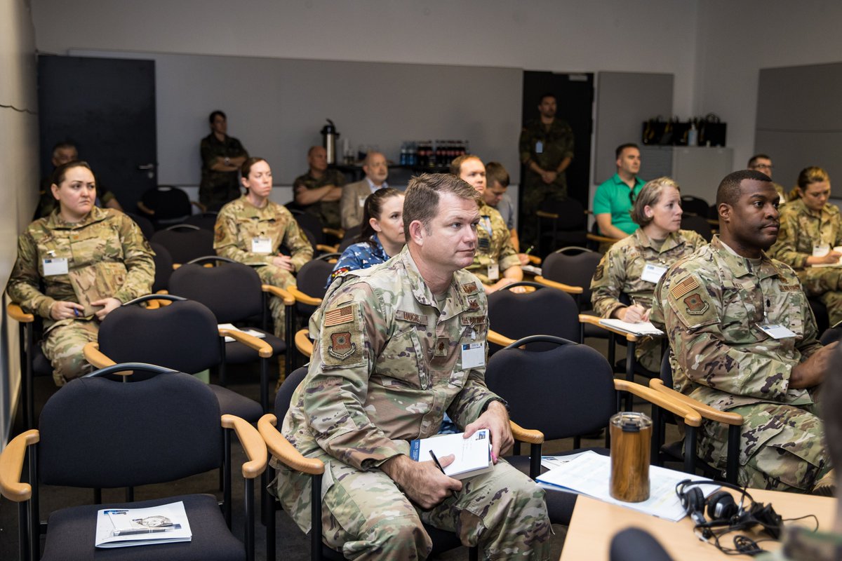 JsecNato's tweet photo. Delighted to welcome the 🇺🇸 @usairforce Advanced Logistics Readiness Officer Course (#ALROC) in #Wilhelmsburgbarracks in 🇩🇪#Ulm.

The agenda of the day included the role of #JSEC in #NATO, logistical challenges and how we coordinate with @US_EUCOM &amp; @21stTSC. 

#StrongerTogether https://t.co/E6K9ImtJqz