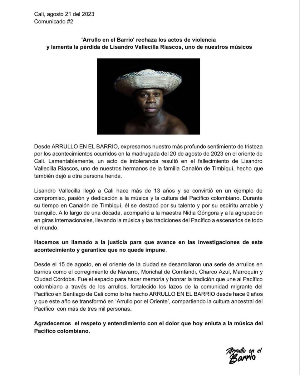 <a href="/CanalonT/">CanalondeTimbiqui</a> suena y resuena el Bombo de nuestro Maestro Lisandro Vallecilla en el cielo.