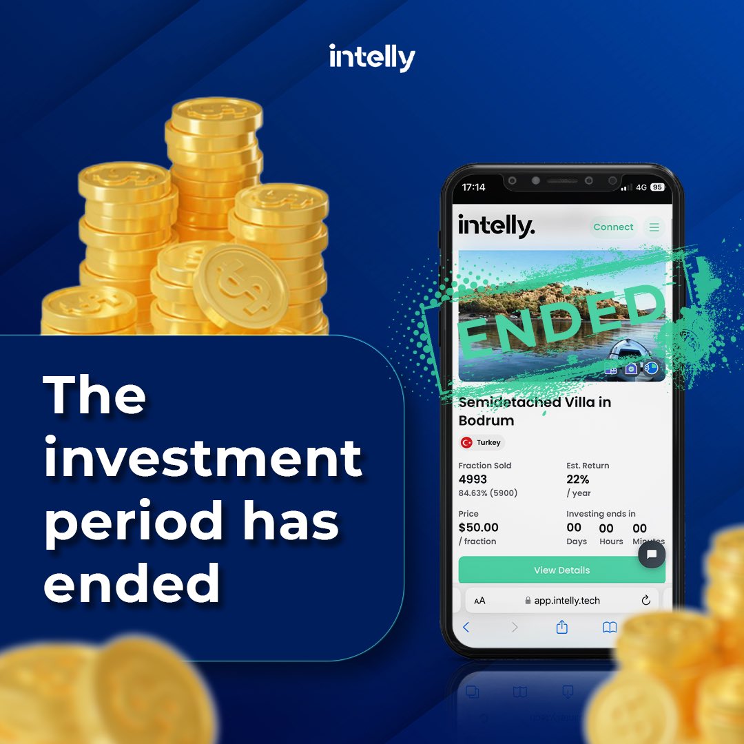 intelly_tech's tweet photo. π Investment Alert: This opportunity has now concluded. Thank you to all our valued investors for their trust and participation. Stay tuned for more promising ventures ahead!
#InvestWithIntelly #intelly #intl #realestate #investment https://t.co/wRgHl8F9fy