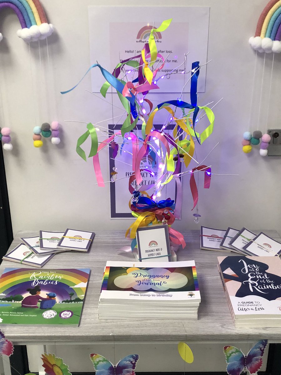 🌈Rainbow Baby Week🌈 exists to raise awareness of pregnancy after loss – the importance of support during this period for a family Thank you to @Willowsrainbow @TCPJoel @KicksCount @MAMAAcademy for the resources on display #rainbowbaby #msehospitals