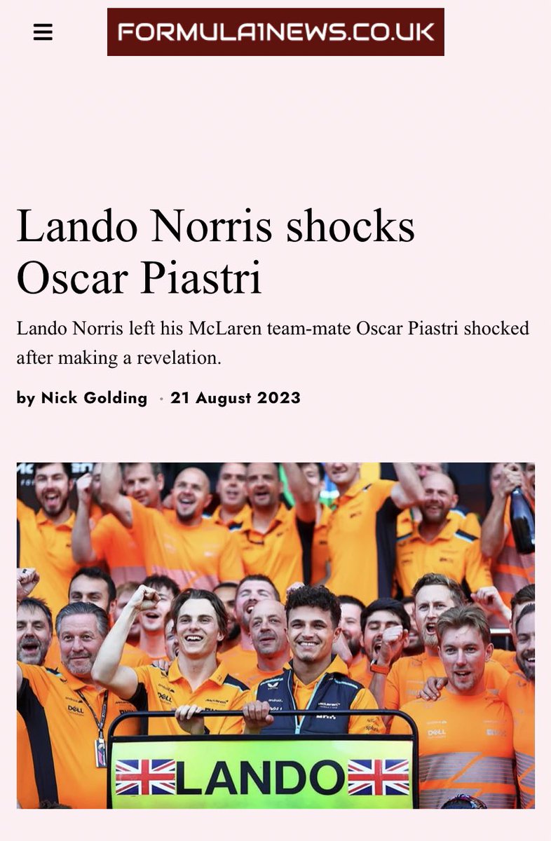 oscarpiastri81's tweet photo. You’ll never guess what this article is about based on the headline https://t.co/fRgGfQ4wJs