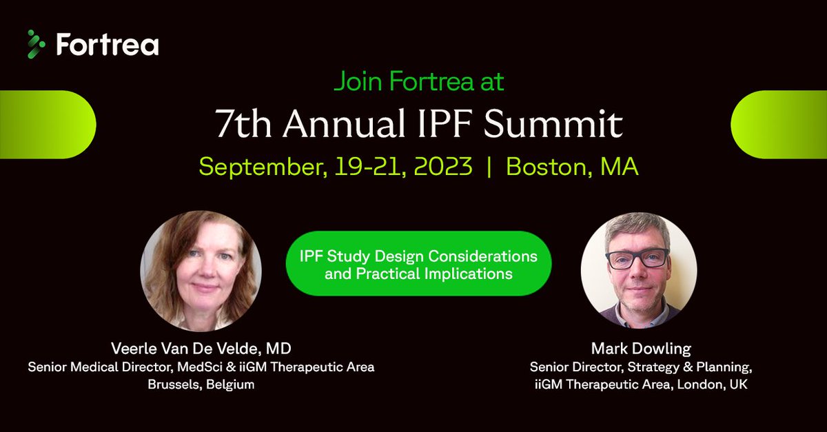 Fortrea's tweet photo. Join us at the 7th IPF Summit, Sept 20-21, in Boston, MA. Register for the conference here: https://t.co/NjOIeWbYh3
#ForwardWithFortrea #CRO #ClinicalResearch #ClinicalTrials #IPFdrugs #PulmonaryFibrosis https://t.co/YOprQpbDkV