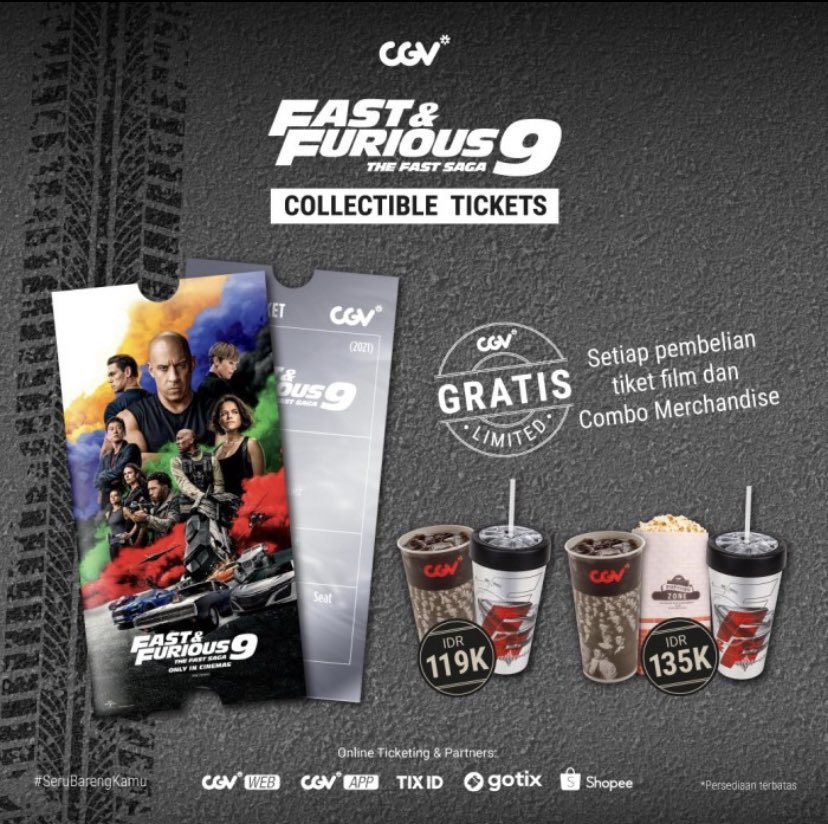 hamsterbolu's tweet photo. WTB collectible ticket cgv indo special edition fast furious 9 and blackpink 
Harga wajar no ovp
Dm me if u have :) 

WTS ct cinepolis merch #zonauang #zonaba #zonajajan https://t.co/1isYMqDv71