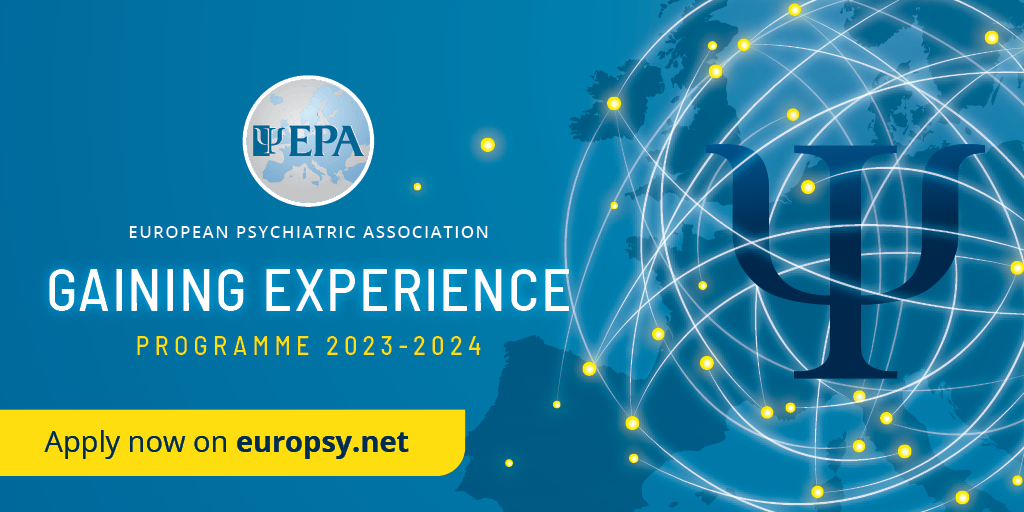 🚨 Early Career Psychiatrists, apply today for our Gaining Experience Programme!

❓ This is a unique #opportunity to broaden your #skills, discover renowned institutions, and become familiar with different #mentalhealth systems

ℹ️ Find out more 👉 europsy.net/gaining-experi…