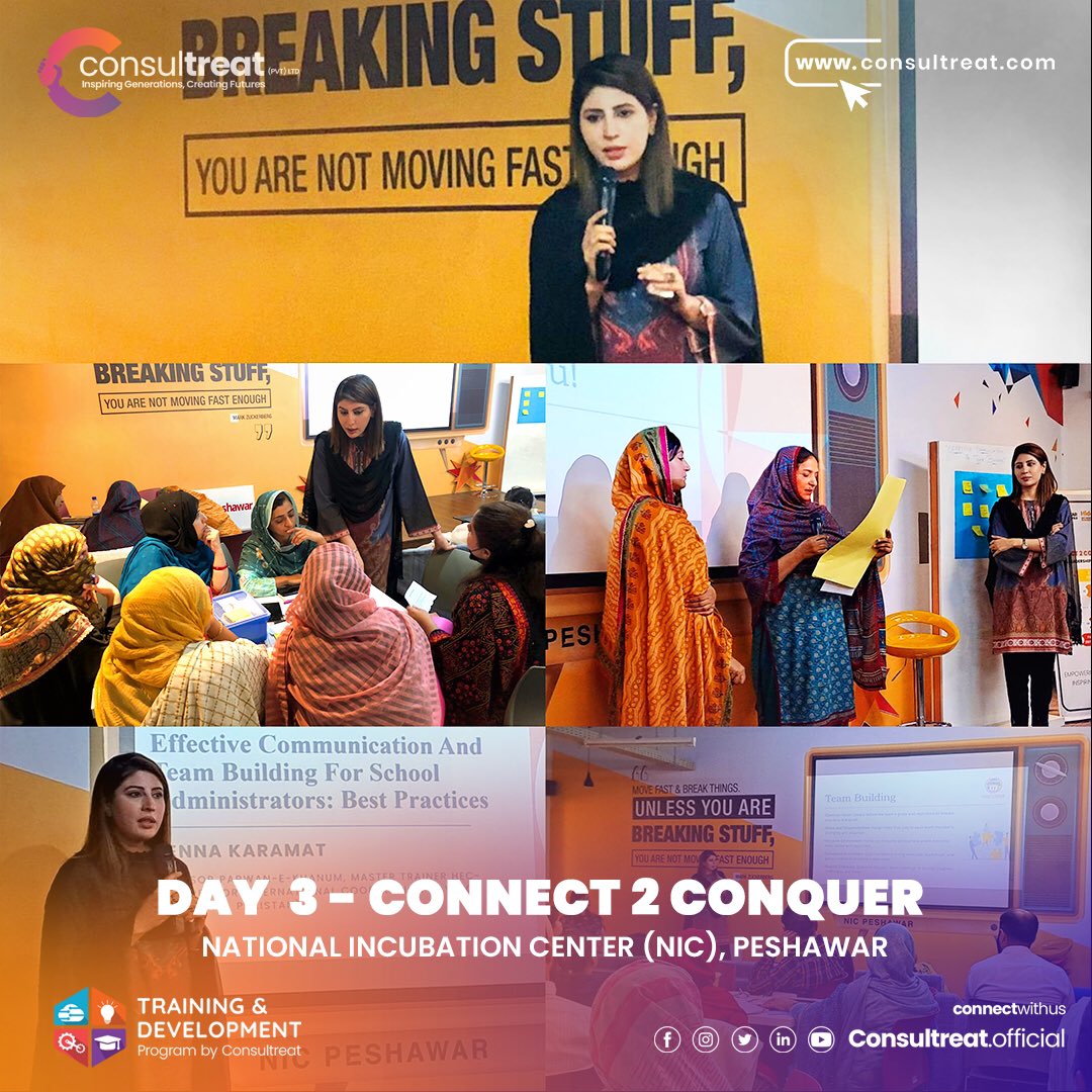 consultreat's tweet photo. Training &amp; Development | Program by Consultreat

Day 2 - CONNECT 2 CONQUER!
School Leadership Program was arranged for all the leaders of  Peshawar Model Educational Network at NIC Peshawar.

@nic_peshawar 
.
.
.
#peshawar #careerdevelopment #trainingday #teachertips #Careers https://t.co/OYALQHhT9B