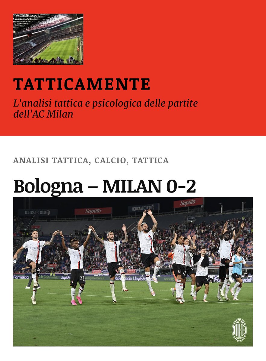 Il Milan lancia segnali promettenti nella prima vittoria stagionale...
(Link dell’articolo completo: tatticamentesite.wordpress.com/2023/08/22/bol…)
#milan #acmilan #bolognamilan #seriea #calcio #analisitattica